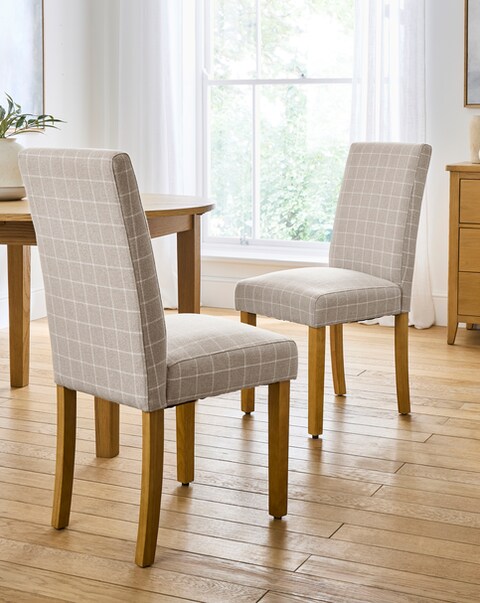 Ava Pair of Checked Dining Chairs