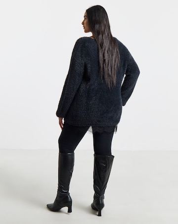 Fluffy Lace V-neck Tunic