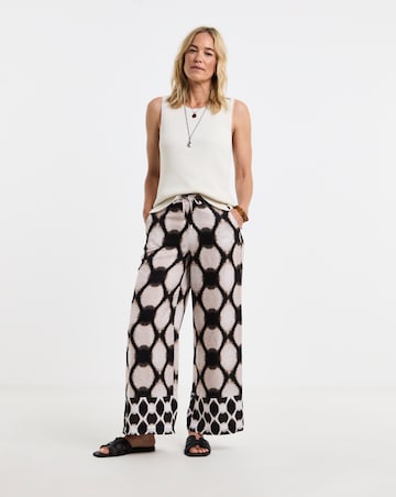 Abstract Herringbone Wide Leg Trouser