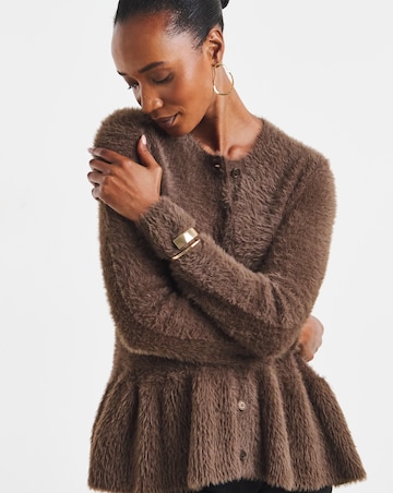 Fluffy Peplum Cardigan