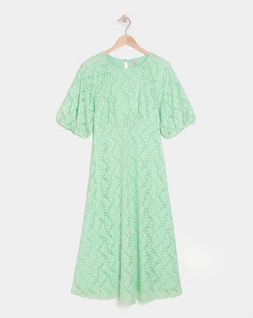 Joanna Hope Lace Dress With Puff Sleeves