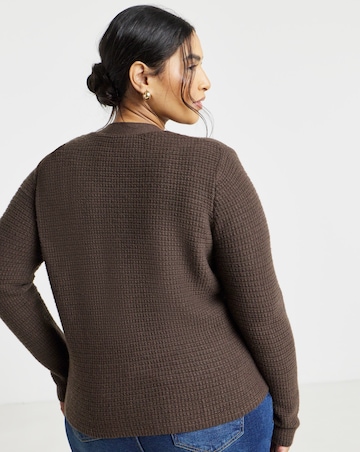 Textured Heart Button Cardigan