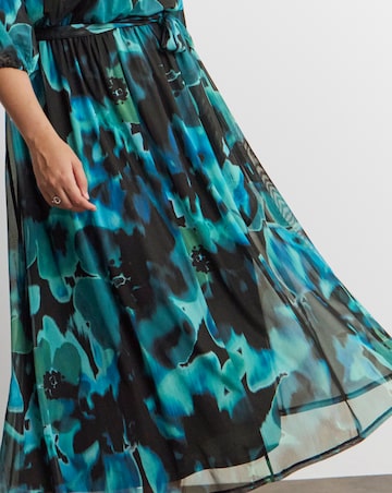 Joanna Hope Printed Mesh Maxi Dress