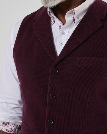 Joe Browns Opulent Cord Waistcoat - Merlot