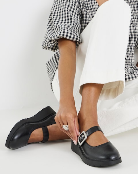 Dominga Buckle Mary Jane Shoes - Extra Wide Fit (EEE)