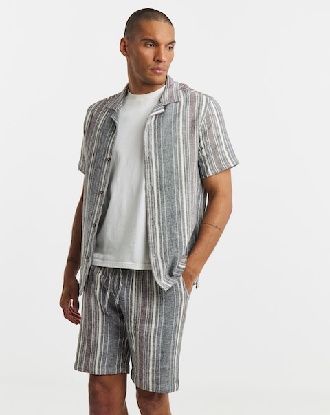 Textured Stripe Co-ord Short