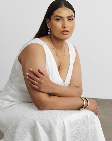 Joanna Hope Ivory Jacquard Bridal Midi Dress