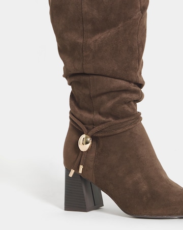 Sabrina Rouched Pointed Knee High Boots - Extra Wide Fit (EEE) & Super urvy Calf