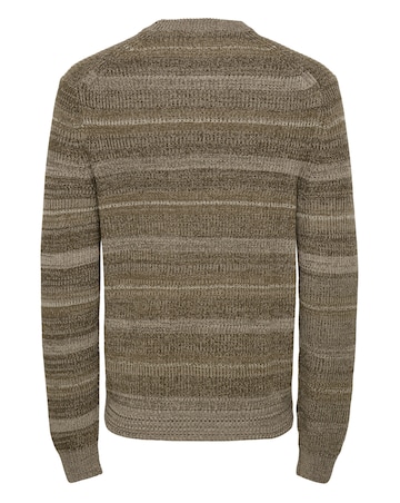 Only & Sons Lake Regular Fit Crew Knit - Natural