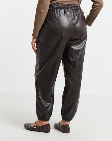 Simply Be Chocolate PU Balloon Trouser Co Ord