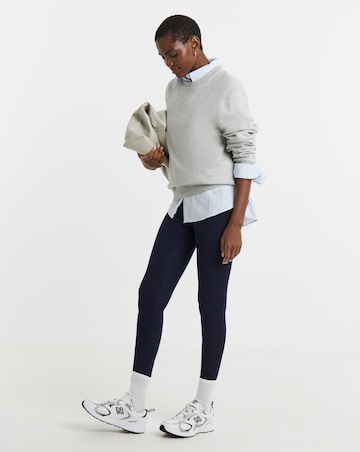 Navy Jersey High Waisted Leggings