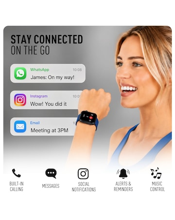 Reflex Active Spectre Silicone Strap Smart Watch - Navy
