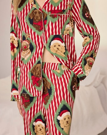 Chelsea Peers Classic Long Sleeve Button Up Christmas Pyjama Set