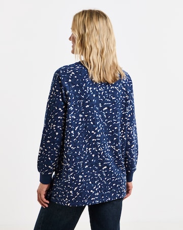 Abstract Print Classic Longline Sweatshirt