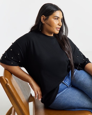 Simply Be BlackStud Short Sleeve T-Shirt