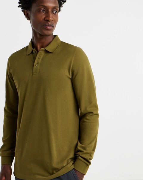 Core Long Sleeve Pique Polo Long Length