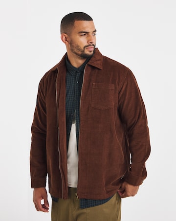Jack & Jones Toronto Corduroy Zip Shirt - Brown
