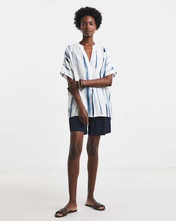 Printed Linen Mix Tunic Top