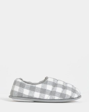 Promise Checkered Full Slippers - Wide Fit (E)