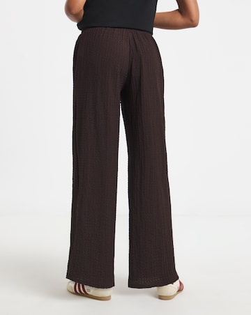 Chocolate Jersey Textured Wide Leg Trousers
