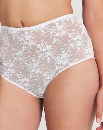 Pretty Secrets (3 Pack) Full Fit Lace Knickers Black/White/Almond