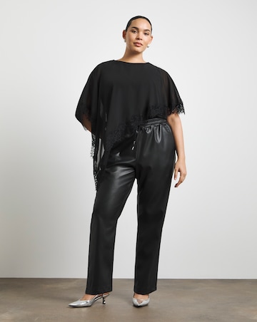 Joanna Hope Black Lace Cape Top