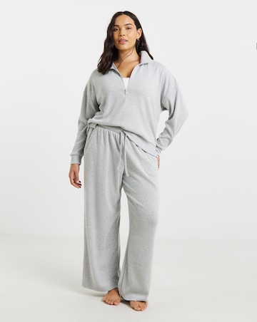 Figleaves Brushed Rib Half Zip Lounge Set