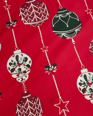 Deck the Halls Festive Bauble Cotton Blend Reversible Duvet Cover Set
