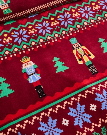 Festive Nutcracker Fairisle Fleece Duvet Cover Set