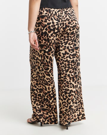 Vila Leoa Leopard Print Wide Trouser