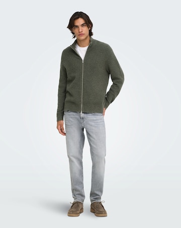 Only & Sons Dale Relaxed Long Sleeve Knit Cardigan - Grey