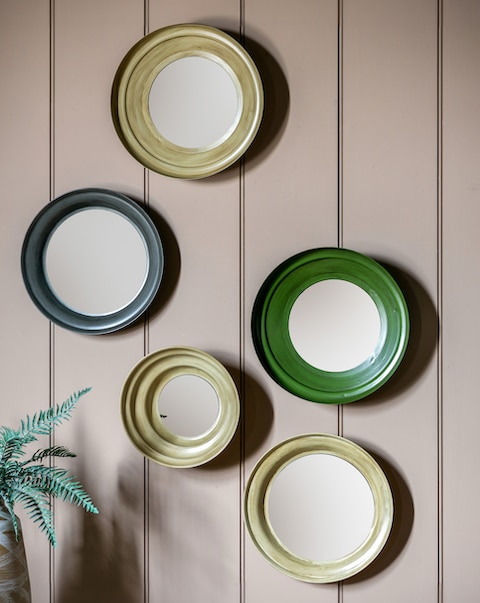 Gallery Crosby Round Metal Framed Mirrors - Set Of 5