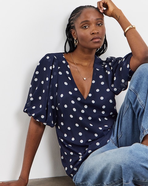 Joanna Hope Puff Sleeve Blouse
