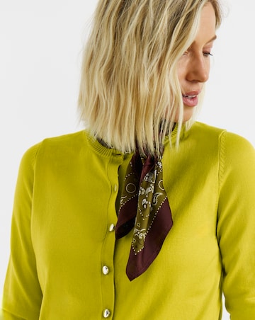 Fine Knit Crew Neck Cardigan