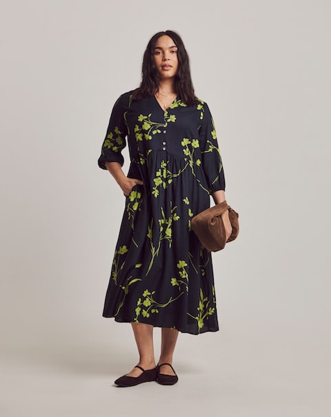 Julipa Petite Printed Midi Dress Navy