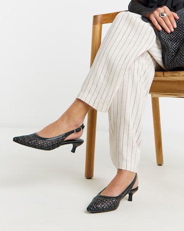 Bolero Woven Pointed Toe Slingbacks - Wide Fit (E)