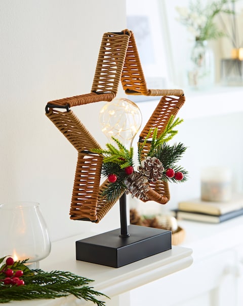 Star Wicker Bulb with Floristry Light