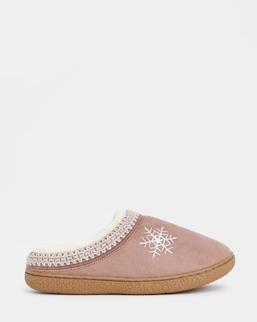 Cushion Walk Embroidered Snowflake Slippers - Extra Wide Fit (EEE)