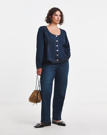 Simply Be Indigo Denim Peplum Top