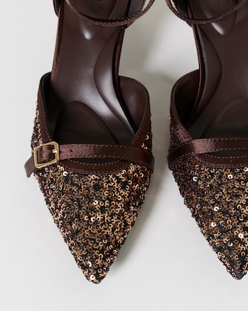 Lilith Sequin Two Part Pointed Heels - Extra Wide Fit (EEE)