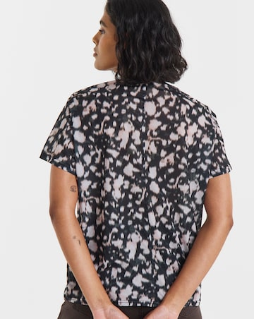 Simply Be Black Blur Print Mesh Relaxed Fit T-Shirt