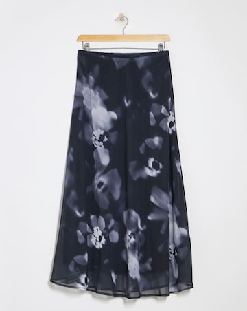 Mono Print Georgette Full Maxi Skirt