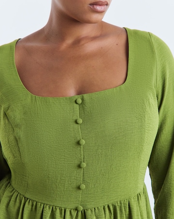 Simply Be Green Historic Detail Skater Dress