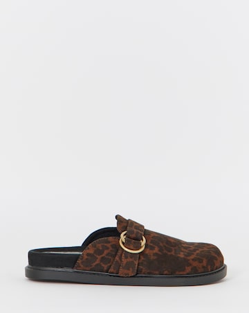 Penny Flat Buckle Mule Shoes - Wide Fit (E)