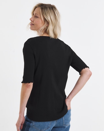 Lettuce Half Sleeve Rib Cardi