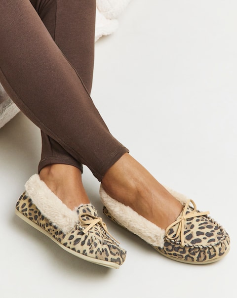 Fiora Classic Suede Moccasin Slippers - Extra Wide Fit (EEE)