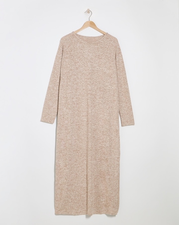 Beige Marl Cosy Maxi Column Dress