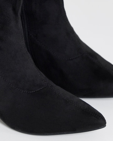 Julia Pointed Toe Heeled Ankle Sock Boots - Wide Fit (E)