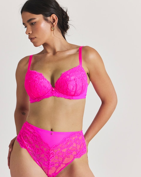 Ann Summers Sexy Lace Planet High Waist Brazillian Bright Pink