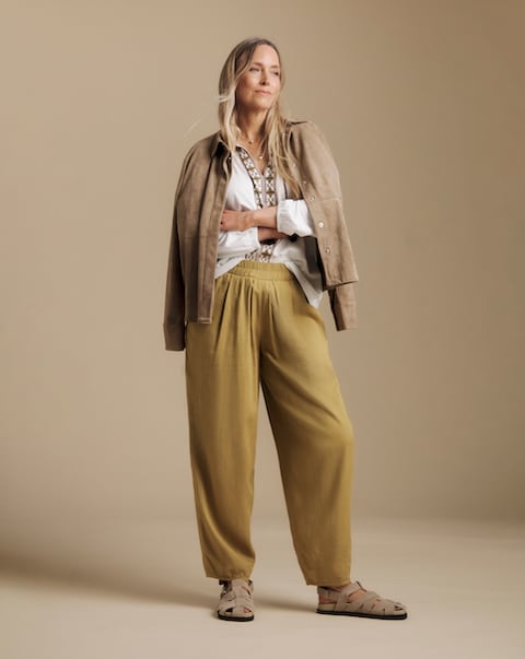 Julipa Petite Linen Tapered Trousers